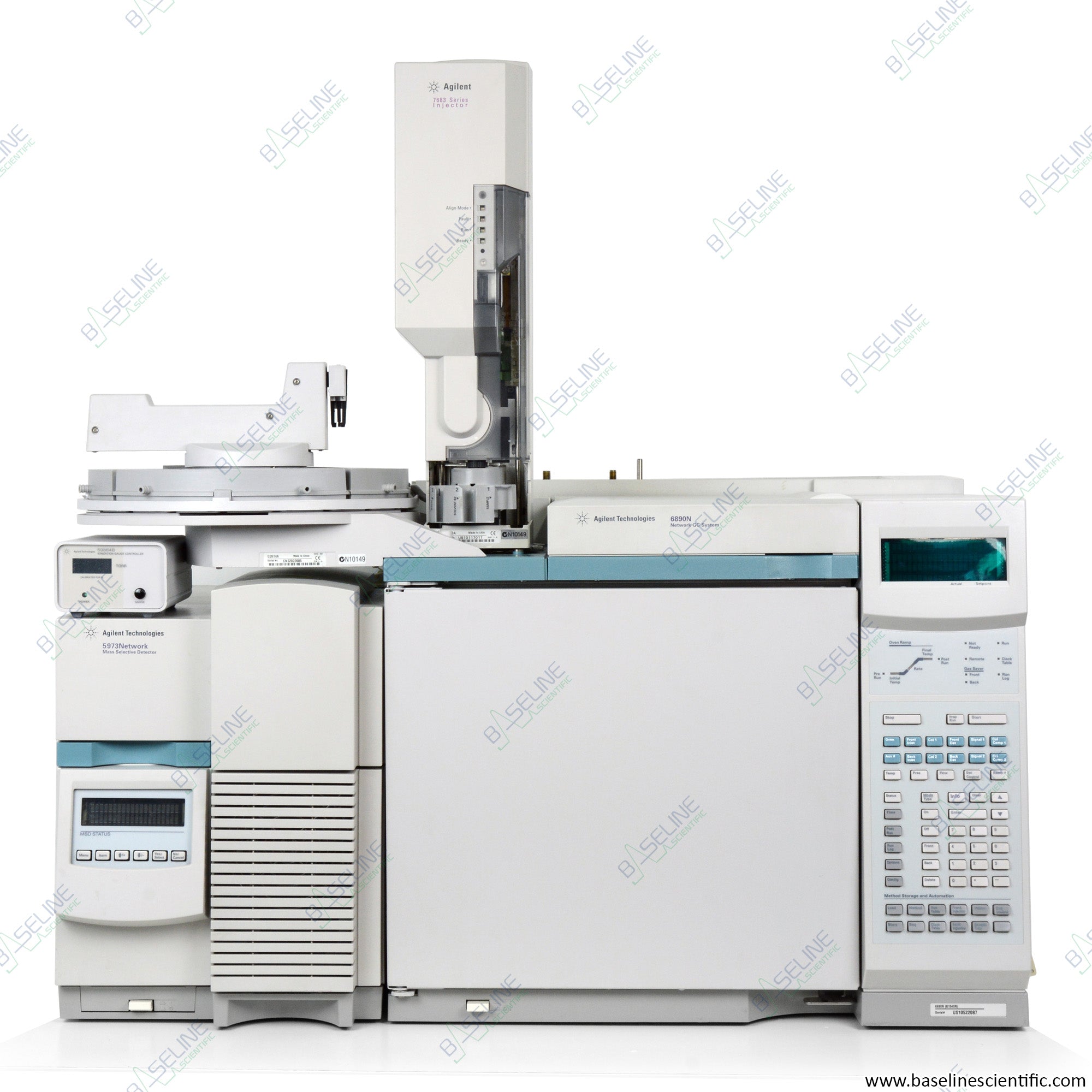 Agilent 6890N GC with 5973N MSD Stand Turbo and 7683 Autosampler image 1